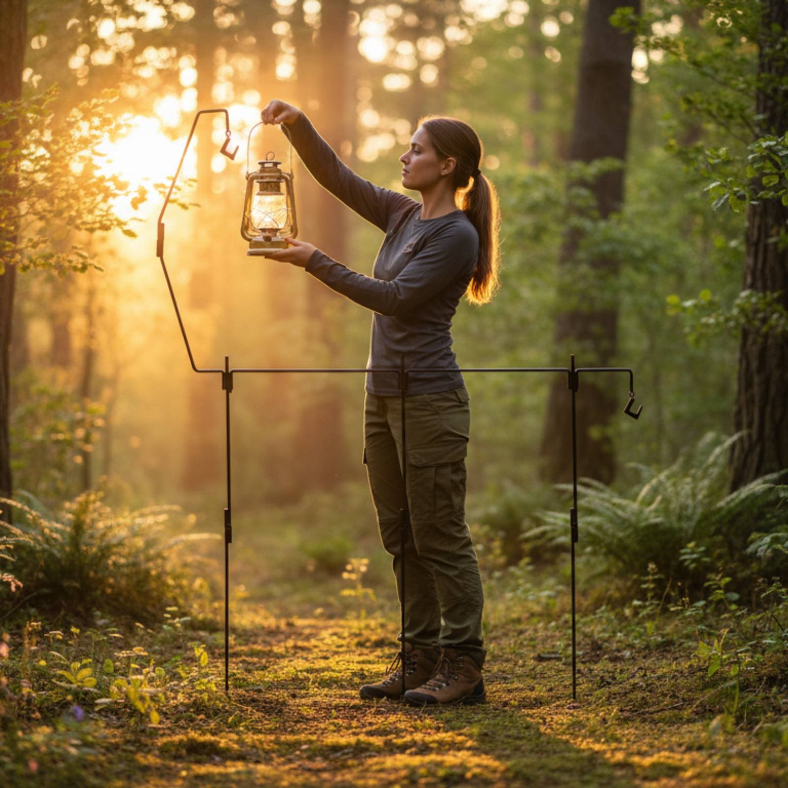 Hanging Outdoor Lighting - Camping Lantern Stand Detachable Camping Light