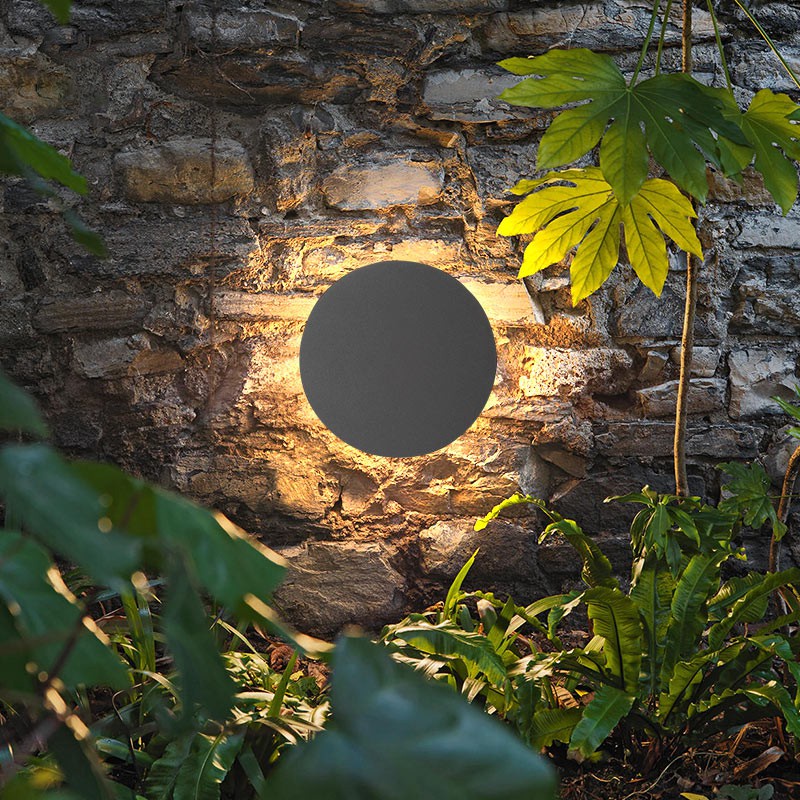 Outdoor Lighting Year Round - TRAZOS Round Square Modern Wall Lights