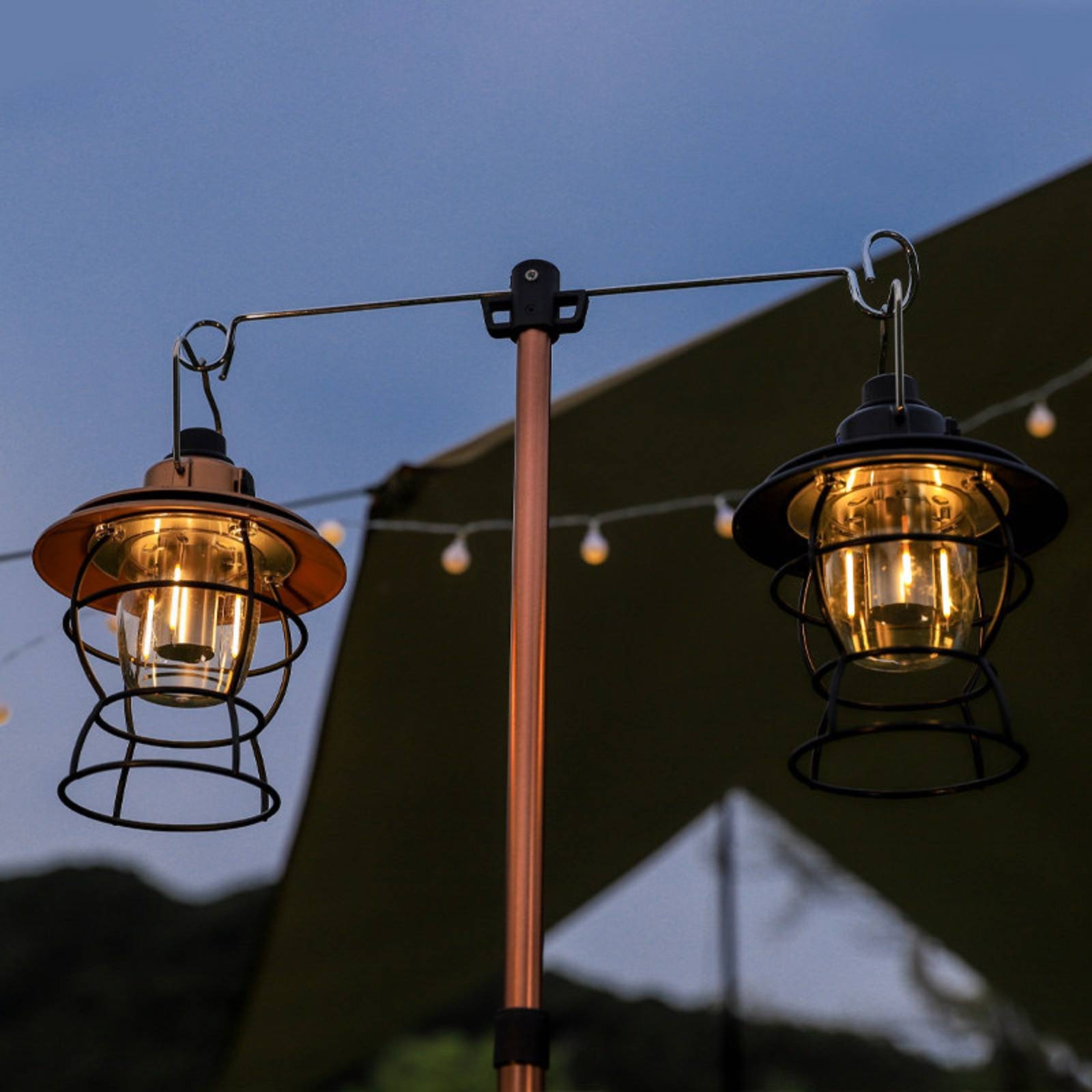 Hanging Outdoor Lighting - Tripod Stand with Hooks Telescopic Hanging