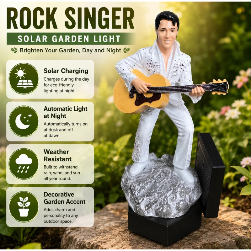 Elvis Solar Garden Statue Ligh - Outdoor Lighting Vintage recension och pris