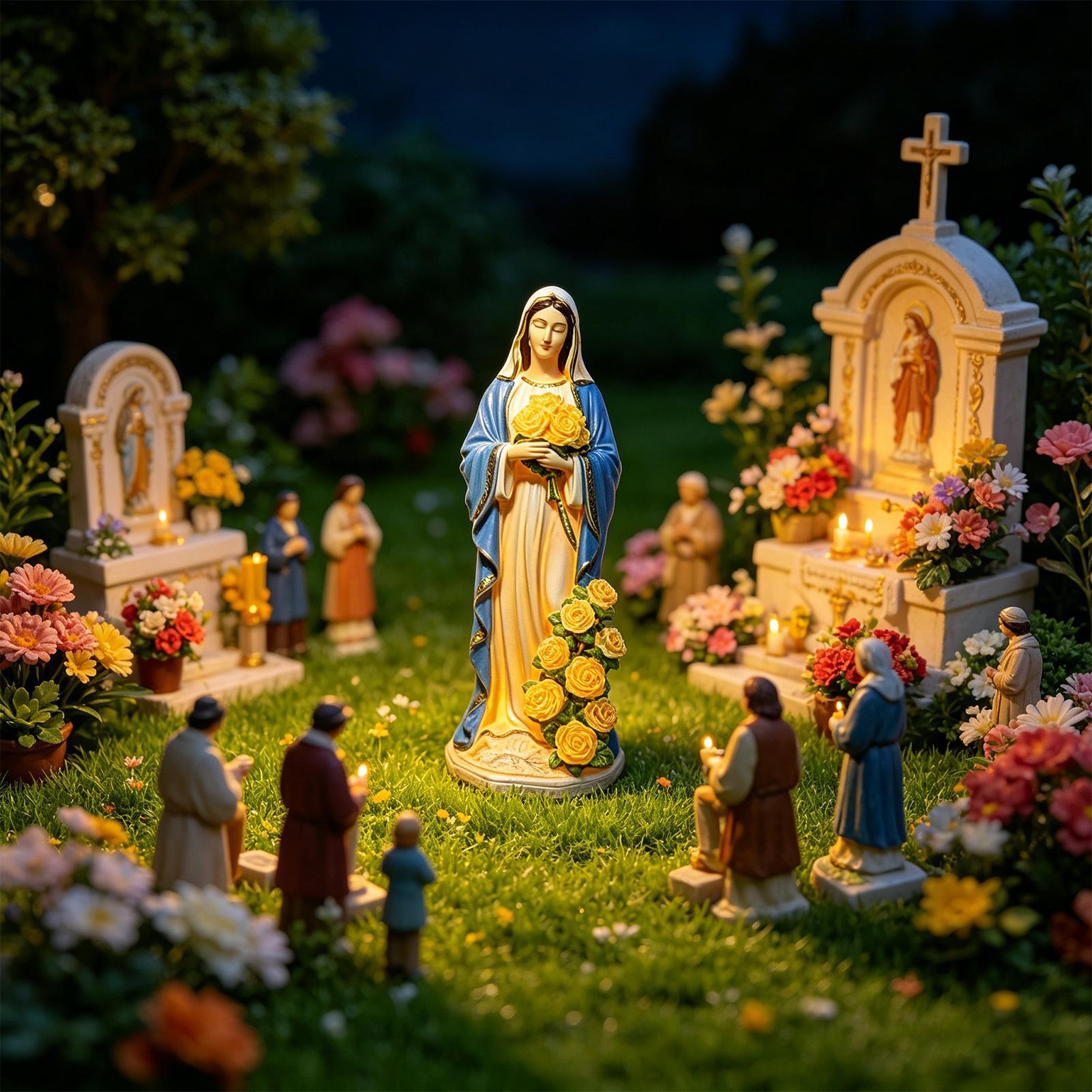 Virgin Mary Solar Statue Garde - Outdoor Lighting Quality recension och pris