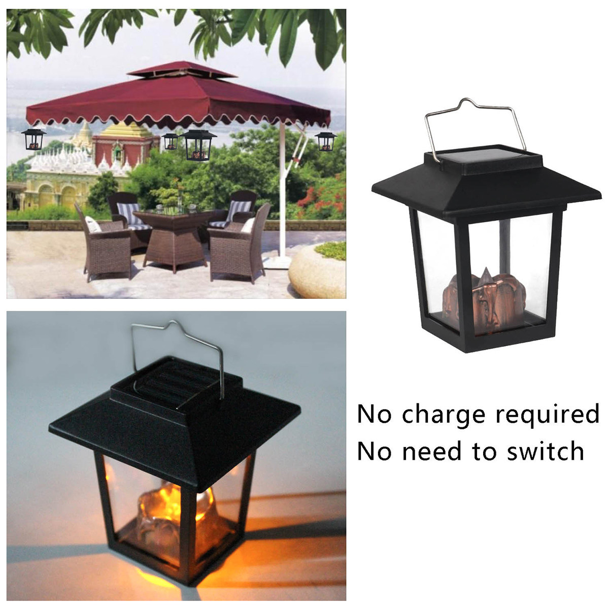 3Pcs Waterproof Solar Lantern  - Outdoor Lighting Vintage recension och pris