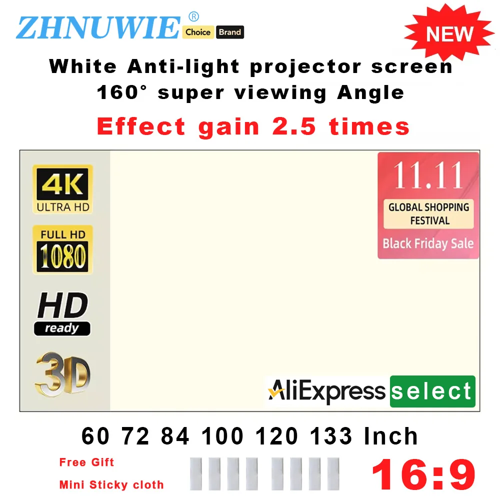Projector Screen 16:9 High Bri - Outdoor Lighting Grid Screen recension och pris
