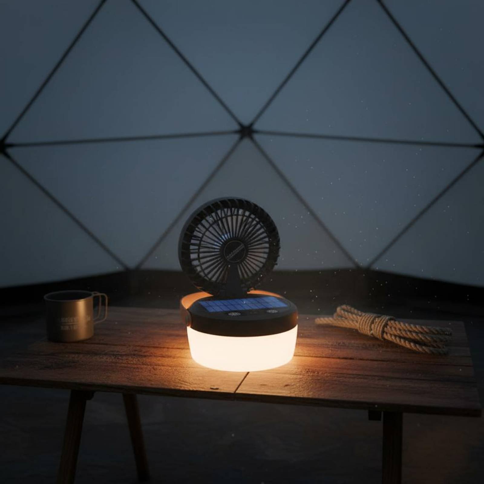 Solar Camping Fan Lantern Fold - Hanging Outdoor Lighting recension och pris