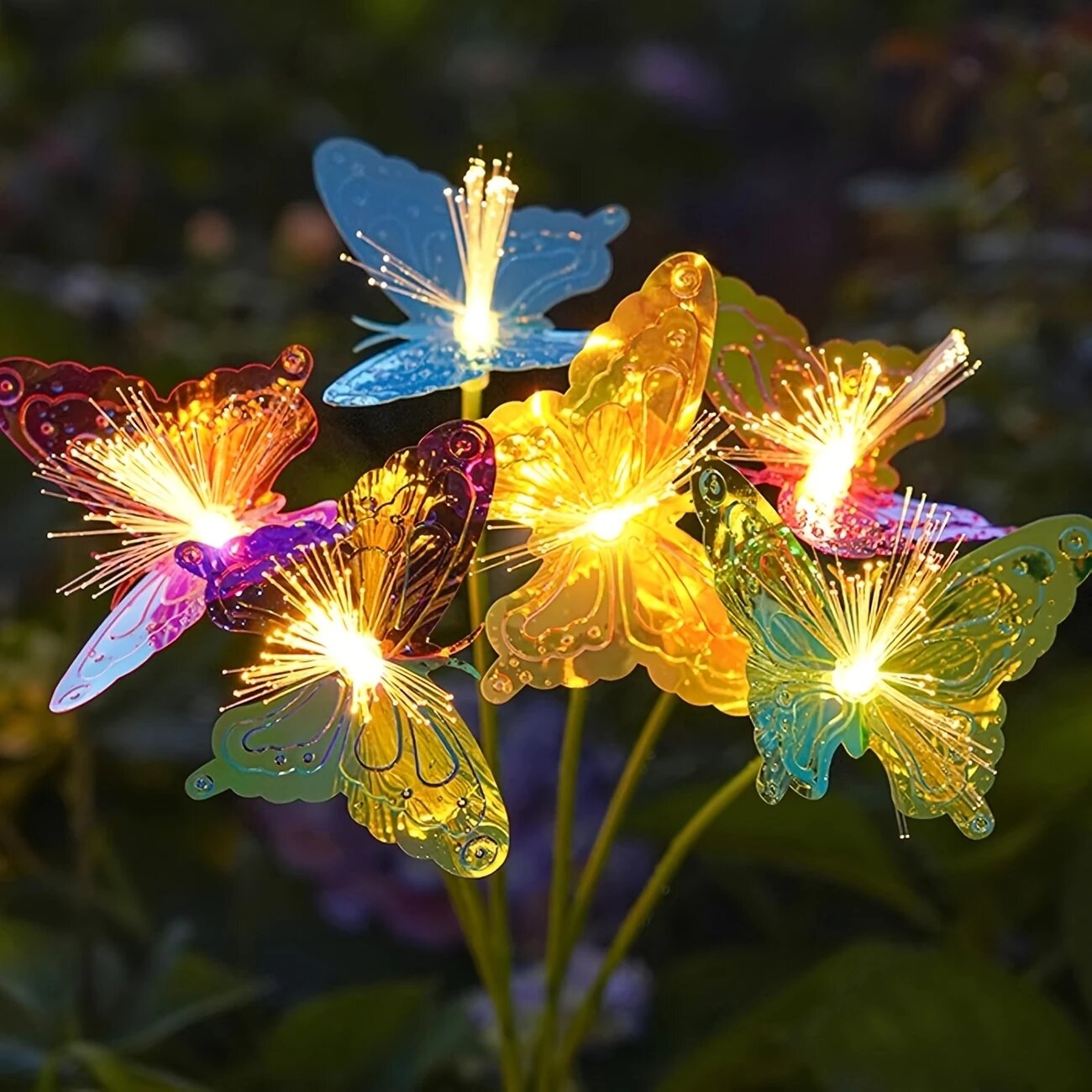1PC 6-Head LED Solar Fiber Opt - Outdoor Lighting Yard Ideas recension och pris