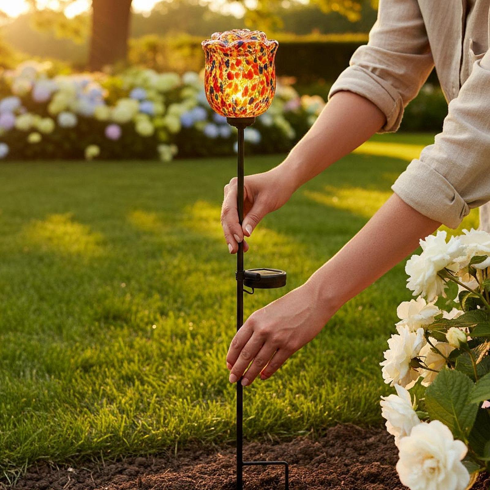 Outdoor Solar Rose Light Water - Outdoor Lighting Accent recension och pris