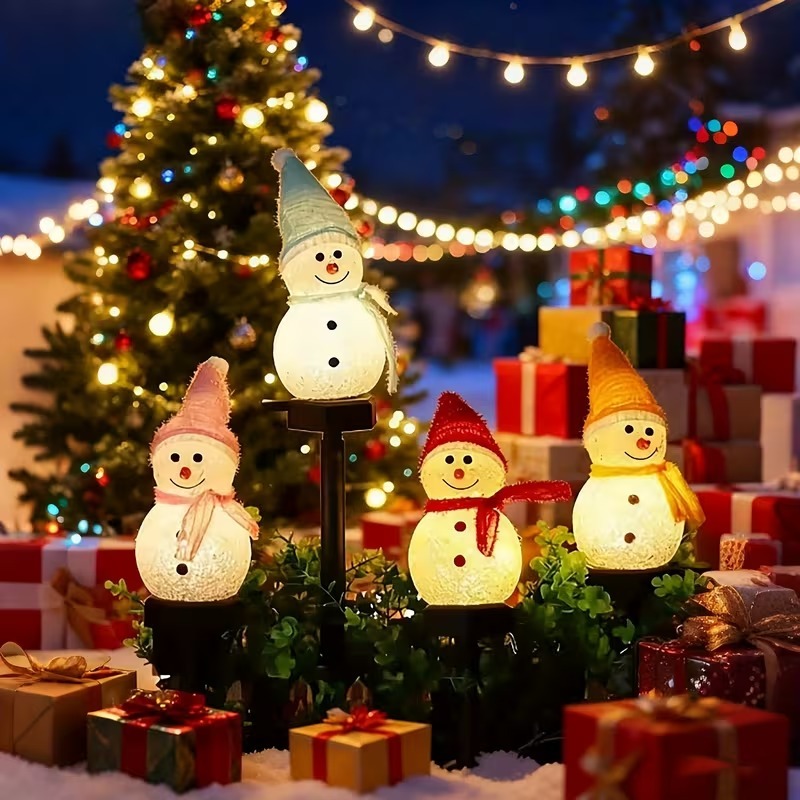 Aurooso Solar Powered Snowman  - Outdoor Lighting Accent recension och pris