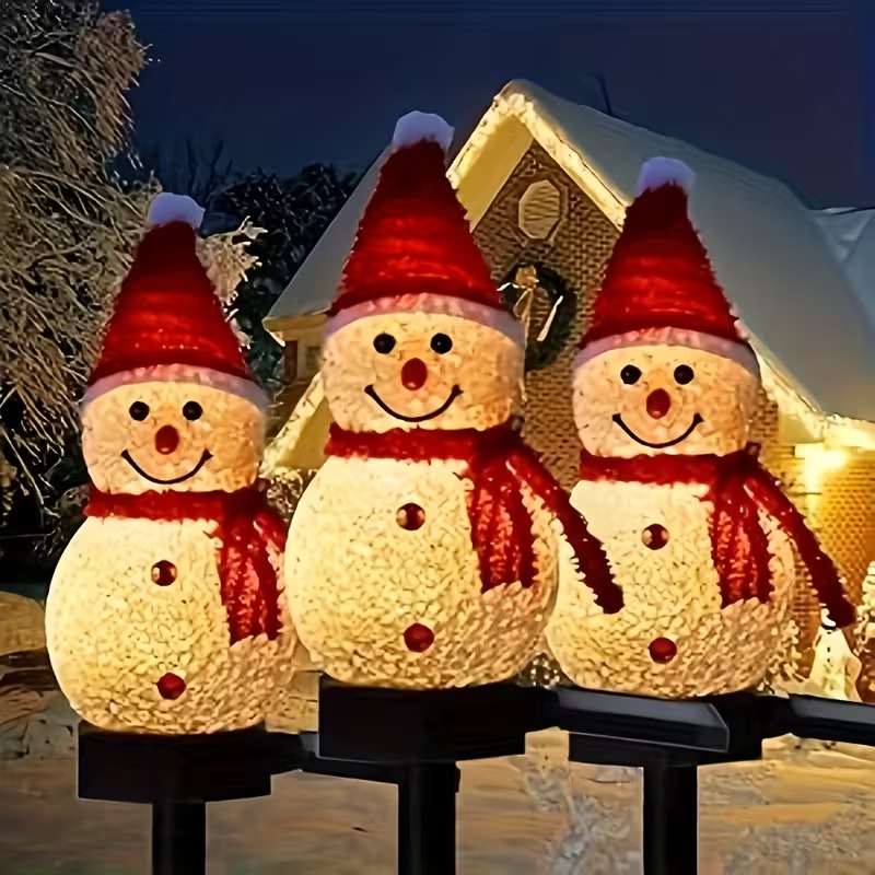Aurooso Solar Powered Snowman  - Outdoor Lighting Accent recension och pris