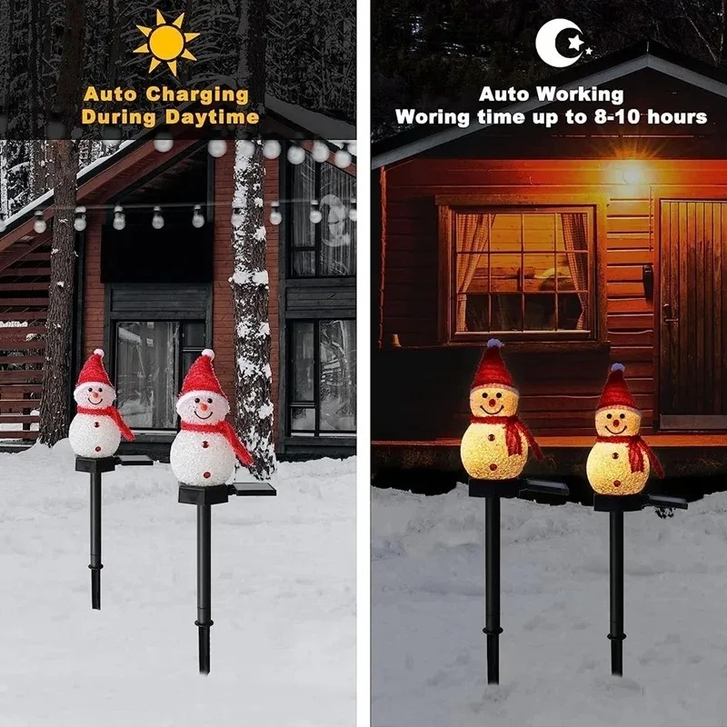 Aurooso Solar Powered Snowman  - Outdoor Lighting Accent recension och pris