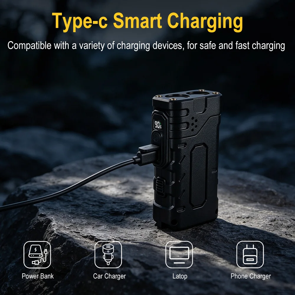 BORUIiT Hand Crank EDC LED Fla - Outdoor Lighting Quality recension och pris