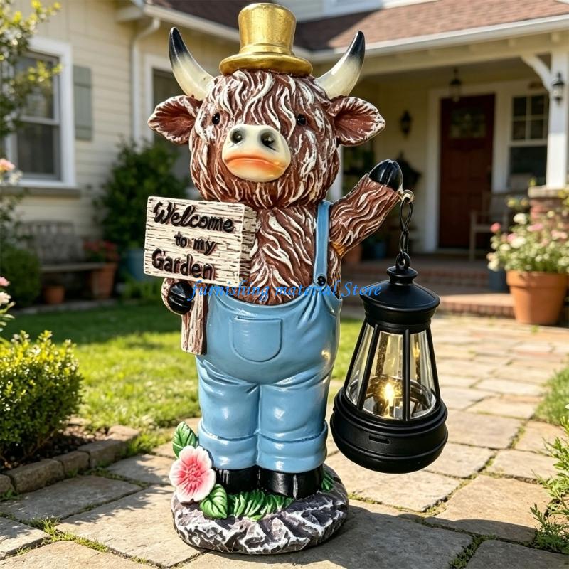 Y5GD Outdoor Cow Statue with H - Outdoor Lighting Accent recension och pris