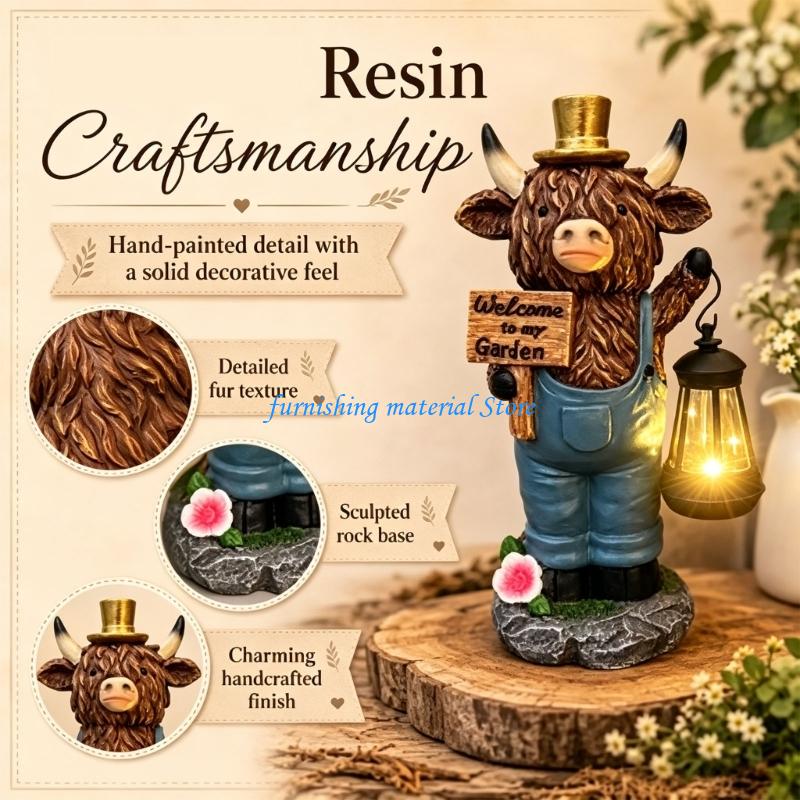 Y5GD Outdoor Cow Statue with H - Outdoor Lighting Accent recension och pris