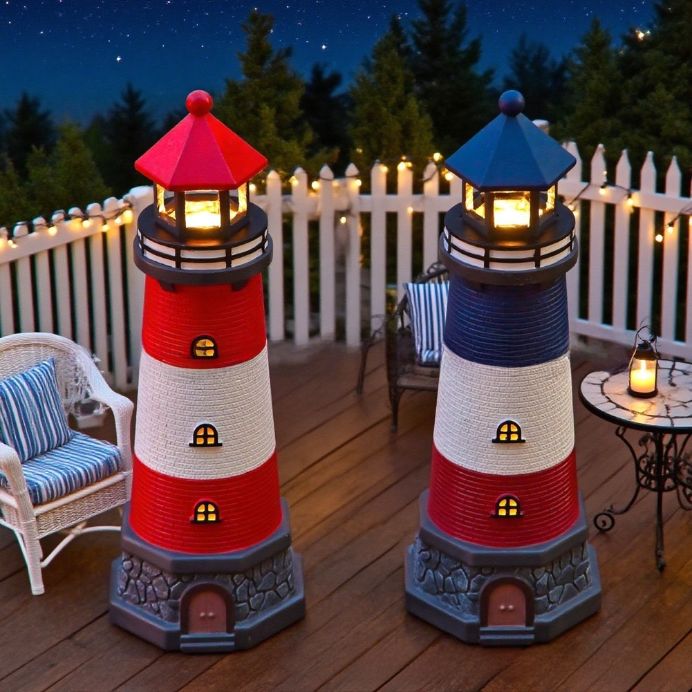 Blue Red Solar Powered Resin L - Outdoor Lighting Mediterranean Style recension och pris