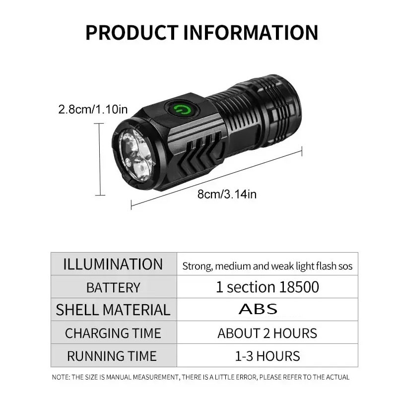 Mini 3LED Flashlight With Pen  - Outdoor Lighting Quality recension och pris