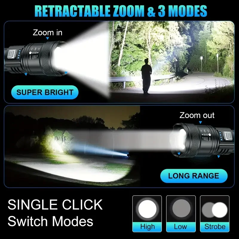 Tactical LED Flashlight 2000LM - Outdoor Lighting Quality recension och pris