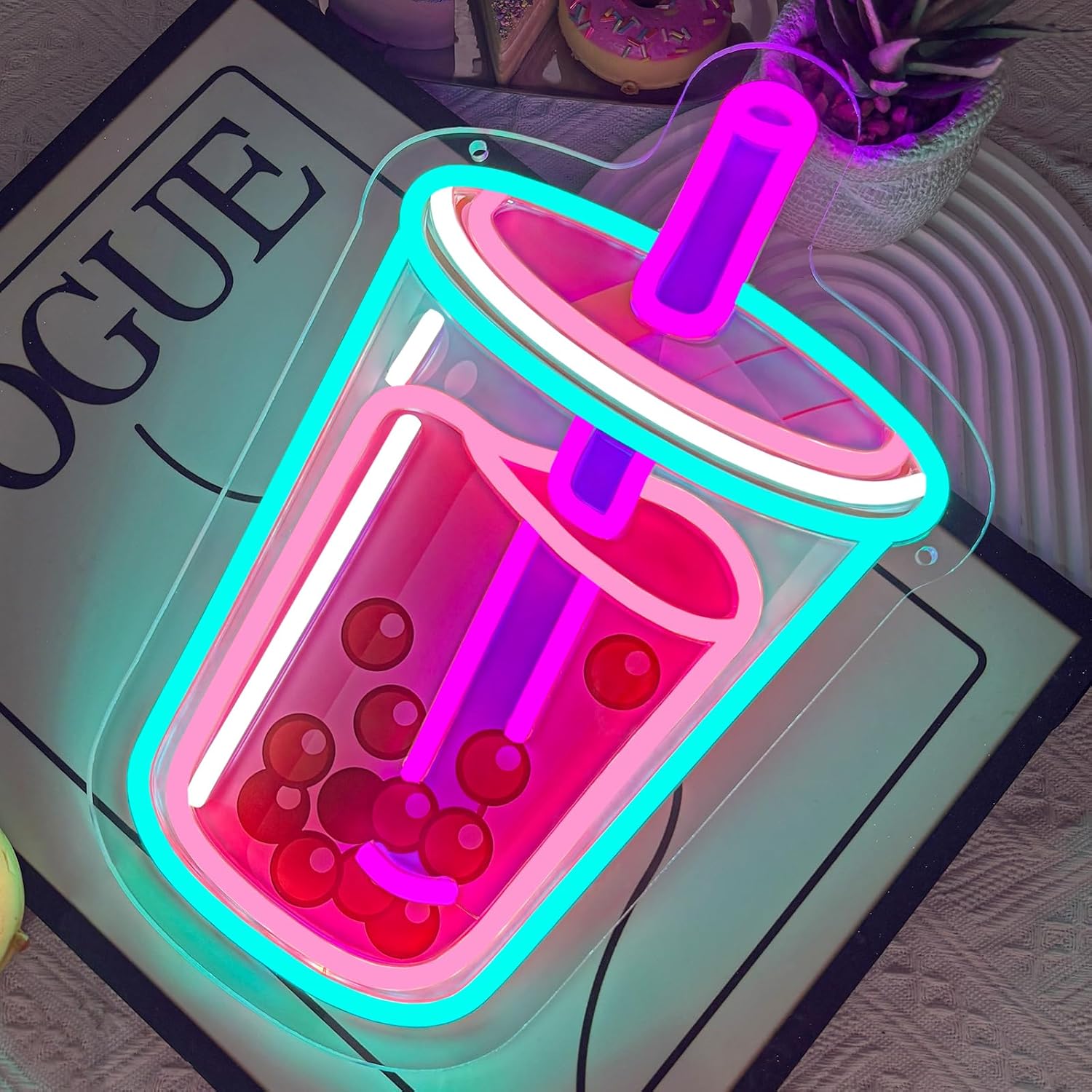Bubble Tea Neon Sign USB Power - Outdoor Lighting Restaurant recension och pris